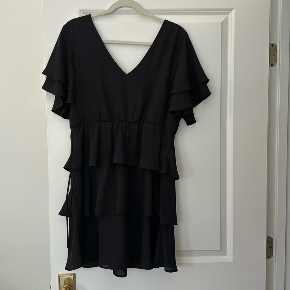 Black Caramela Mini Ruffle Dress